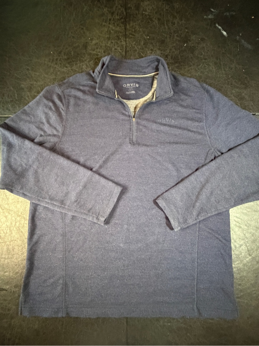 Orvis Men's Quarter-Zip Pullover - Dark Blue